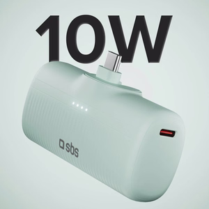SBS EcoPower 5000 mAh 10W tehopankki sisäänrakennetulla USB-C-portilla - vihreä