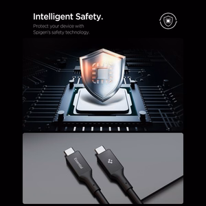 Spigen EB10020CC USB-C Kaapeli 100W 200cm - Musta