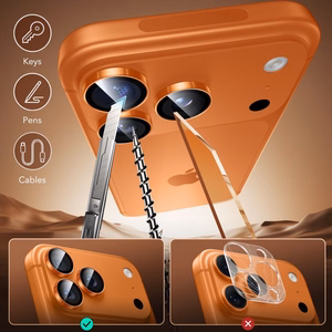 ESR Armorite Kameran Linssilasi iPhone 17 Pro / Max / 15 Pro / Max / 16 Pro / Max / 17 Pro / Max:lle - Oranssi
