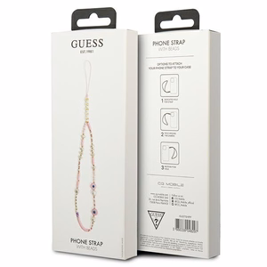 Guess Beads Shell GUSTSHPP helmikoristeinen puhelimen rannehihna, vaaleanpunainen