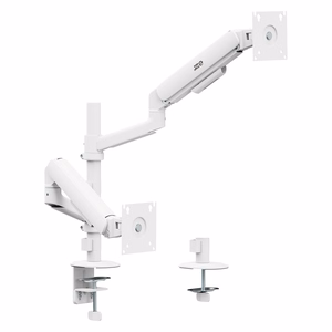 Ergo Office ER-692 W – kahden näytön kaasujousivarsi 17–32 tuuman näytöille, 1–10 kg vartta kohti, mattavalkoinen