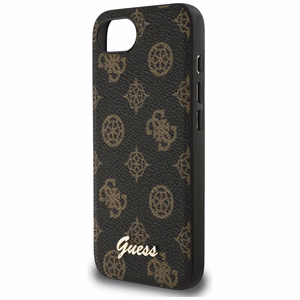GUESS Peony Script Logo MagSafe Alkuperäinen Suojakuori iPhone 17e/16e:lle - Musta