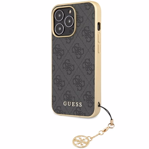 Guess 4G Charms Collection -suojakuori iPhone 14 Pro:lle - harmaa