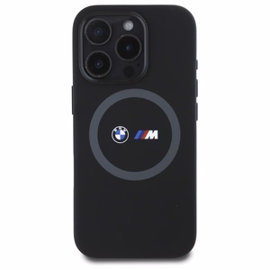 BMW M Silikoninen Printed Ring MagSafe suojakuori iPhone 16 Pro Max:lle - musta