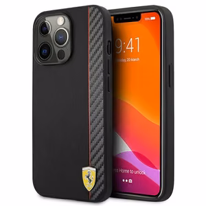 Ferrari Hardcase iPhone 13 Pro Max 6.7" On Track Carbon Stripe black