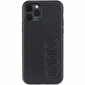 Audi Synthetic Leather Suojakuori iPhone 11 Pro 5.8 musta/musta kova kuori AU-TPUPPCIP11-TT/D1-BK