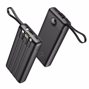 Ulkoinen akku Veger C20 (W2047 / W2059) 20000 mAh sisäänrakennetuilla Micro-USB-kaapeleilla / Type C / Lightning musta