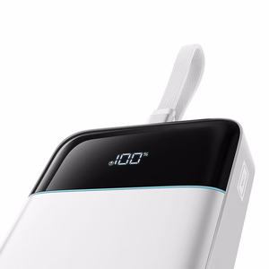 Cuktech LPB252N 120W 25000mAh varavirtalähde sisäänrakennetulla USB-C-kaapelilla – väri: valkoinen
