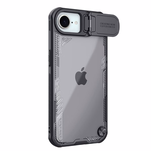 Nillkin Iceblade Prop Suojakuori linssin suojuksella ja jalustalla iPhone 16e / 17e:lle - musta