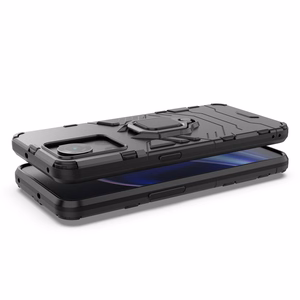 Ring Armor armored hybrid case cover + magnetic holder for OnePlus Ace black