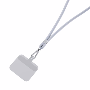 3mk EasyClip puhelimen kaulahihna, harmaa (hopeanväriset osat)