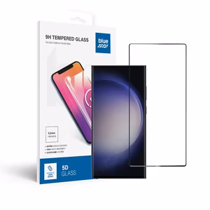 Suojalasi Blue Star - SAMSUNG Galaxy S23 Ultra koko näyttö (täysliimaus/kuoriystävällinen) - musta