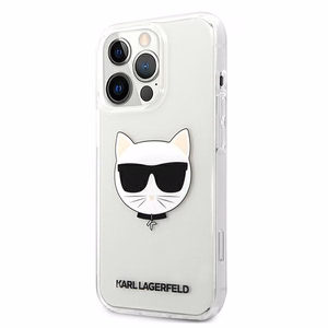Karl Lagerfeld Choupette Head kotelo iPhone 13 Pro Max - läpinäkyvä