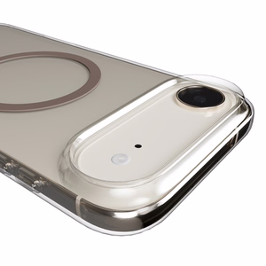 Puro Lite Mag TPU+PC suojakuori MagSafe-yhteensopiva iPhone 17 Air:lle - läpinäkyvä ruskealla renkaalla