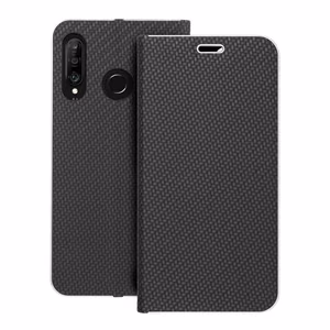 Flip-suojakuori Huawei P30 Lite:lle Luna Book Carbon musta