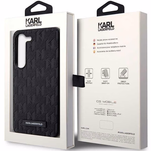 Karl Lagerfeld Saffiano Mono Metal Logo Suojakuori Samsung Galaxy S24:lle - musta