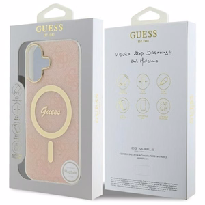 Guess IML 4G MagSafe Suojakuori iPhone 16:lle - vaaleanpunainen