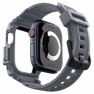 Spigen Rugged Armor Suojakuori Apple Watch 10 46mm -kellolle - harmaa