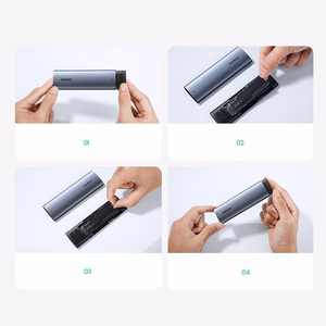 Ugreen M.2 SSD-kotelo USB 3.2 Gen 2 (SuperSpeed USB 10 Gbps) + USB Type-C kaapeli 0,5m harmaa (CM400 10902)
