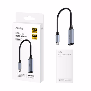 Cudy UH401 USB-grafiikkasovittimen harmaa, hopeinen