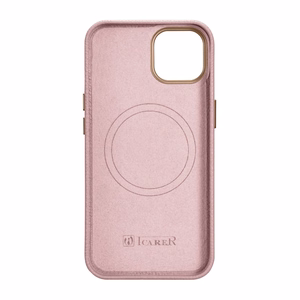 iCarer Litchi Premium Nahkakotelo iPhone 14 Plus Magneettinen nahkakotelo MagSafe Pink (WMI14220711-PK)