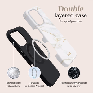MIO White Marble Magsafe Suojakuori iPhone 17