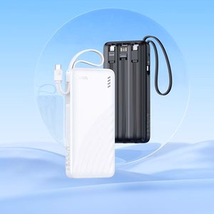 Hoco J146 -varavirtalähde 10000 mAh 2A neljällä sisäänrakennetulla kaapelilla USB-A + USB-C + Lightning + Micro USB, musta