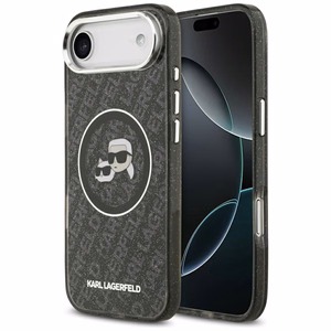 Karl Lagerfeld IML Glitter Karl & Choupette Heads Logo MagSafe -suojakuori iPhone Air - musta