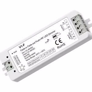 V1-F Fade-in Fade-out LED-himmennin, 12-48V, 1x 8A, Push-Dimm