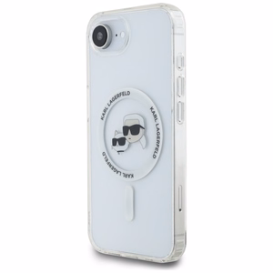 Karl Lagerfeld IML Metal Karl & Choupette Heads MagSafe Alkuperäinen Pussi iPhone 17e/16e:lle - Valkoinen