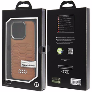 Audi Tekonahkainen Suojakuori MagSafella iPhone 15 Pro:lle - ruskea