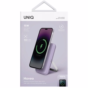 Tehopankki Uniq Hoveo magneettinen 5000mAh USB-C 20W PD - violetti