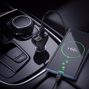 Musta autolaturi Borofone BZ35 Leader – 2 x USB-C + USB, PD 30W