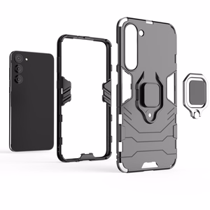 Ring Armor Suojakuori Samsung Galaxy S23+:lle panssaroitu magneettinen sormusjalusta musta