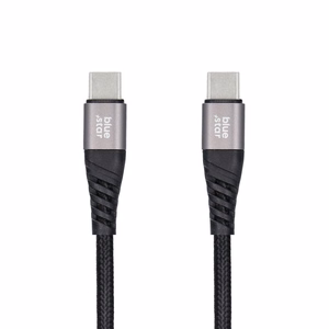 Kaapeli USB C - USB C Blue Star 3A 60W PD QC4.0 punoksella 1,2 m TFK-DC-003 musta
