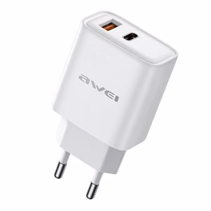 Laturi Awei PD81-EU 22,5W USB-A/USB-C valkoinen