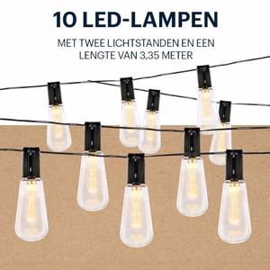 Grundig solar LED string lights, 10 bulbs, 3.35 m