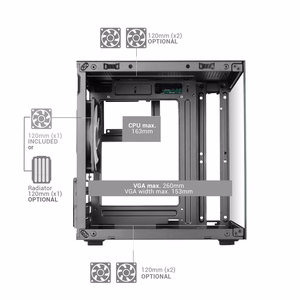 Mars Gaming MC-CUBE – Mini Tower computer case, black