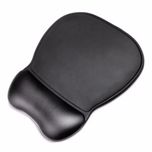 Ergonominen hiirimatto ja rannetuki Gel Eco Leather suuri liukumaton - musta