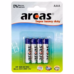Arcas 10700403 – AAA/R03 Super Heavy Duty batteries, 4-pack