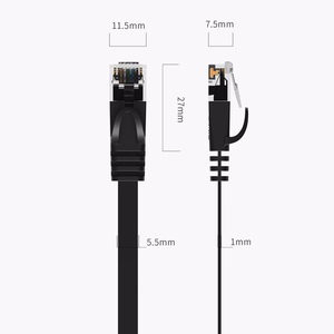 Orico PUG-C6B CAT6 1000Mbps RJ45 Ethernet-verkkokaapeli, litteä LAN, 3m - musta