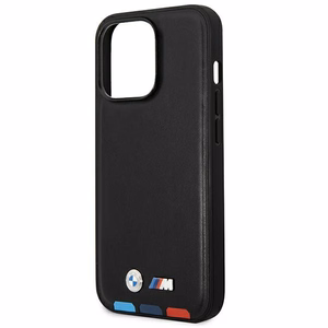 Kotelo BMW BMHMP14L22PTDK iPhone 14 Pro 6.1 "musta / musta nahka leima Tricolor Magsafe