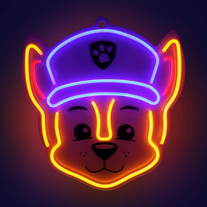 Riippuva neon LED Paw Patrol pleksilasilla - Chase OW-130346