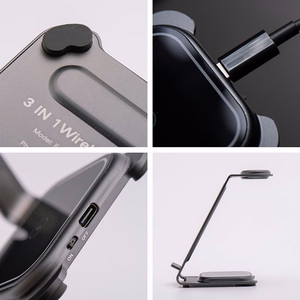 Forcell F-ENERGY Simply Charge 3in1 alumiini Apple Watch ja Samsung Watch -yhteensopiva harmaa