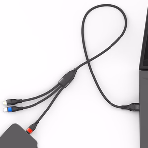3mk Hyper Cable N-SERIES 3-in-1 USB-A / Lightning / Micro 1.2m 9V/2A 18W - musta