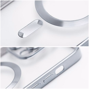 Suojakuori iPhone 17:lle Electro Mag Cover yhteensopiva MagSafen kanssa hopeinen