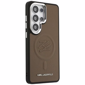 Karl Lagerfeld Suojakuori Embossed Ring Initials MagSafe Samsung Galaxy S26 Ultra:lle ruskea