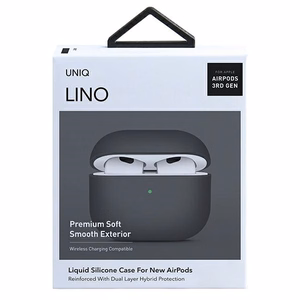 Uniq Lino Silikonikotelo AirPods 3:lle - harmaa