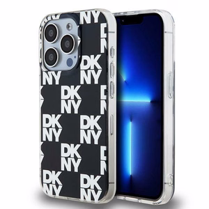 DKNY IML Ruudullinen Mono-kuvio Suojakuori iPhone 15 Pro Max:lle - musta