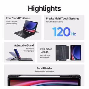 Dux Ducis DK -suojakuori langattomalla näppäimistöllä Samsung Tab S9 / S9FE / S10FE musta